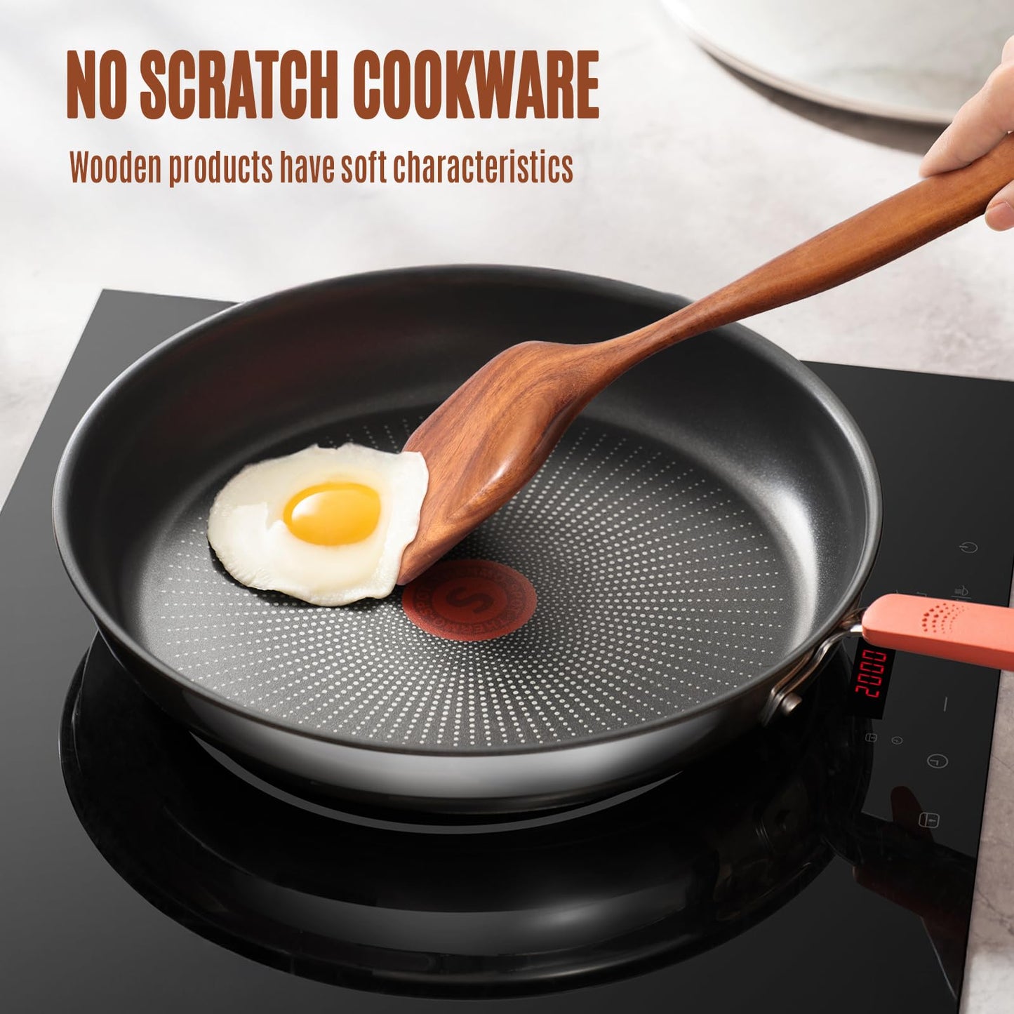 Upgraded Gift Box 10PCS Teak Wood Cookware Utensil Set with Hooks