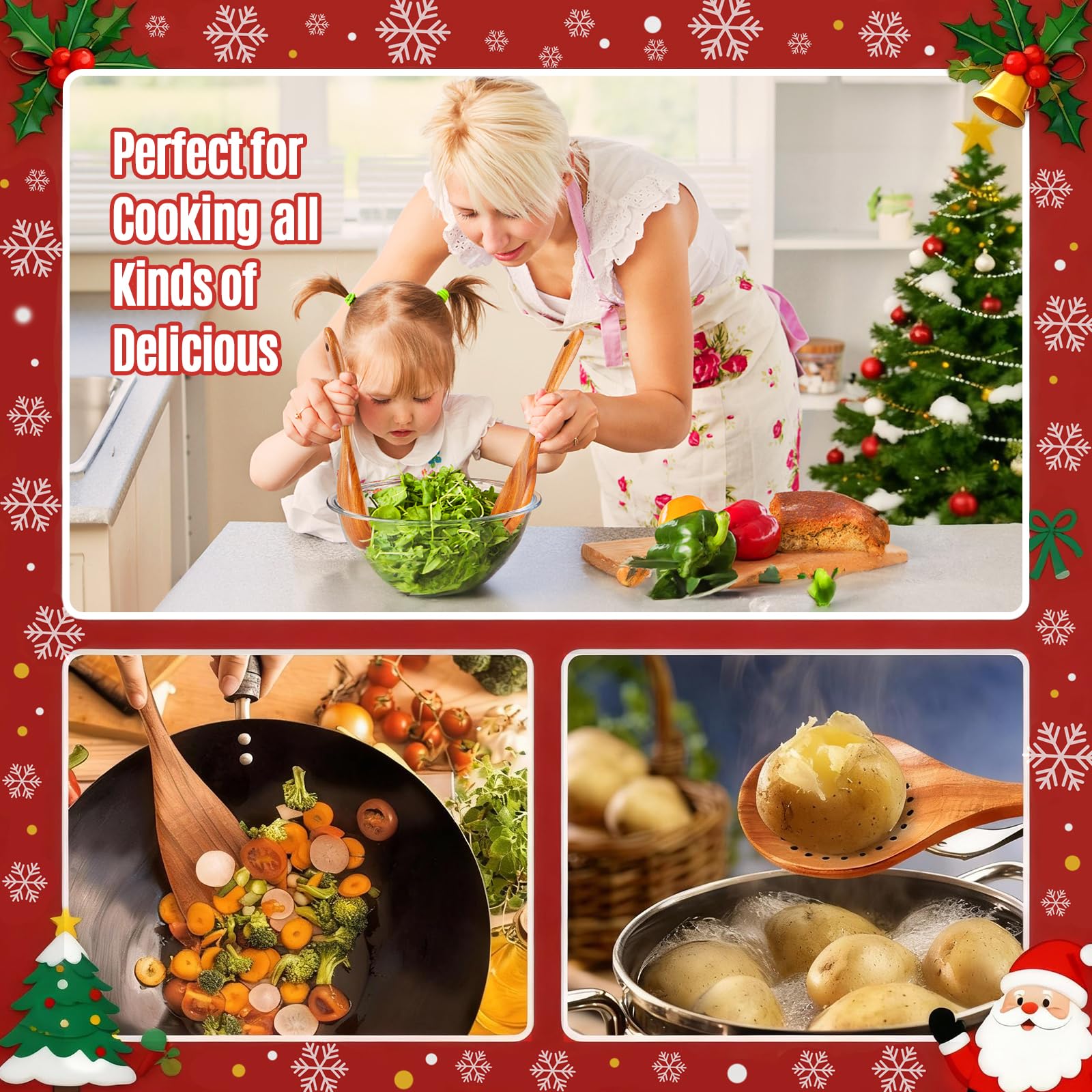 9-Piece Teak Cooking Utensil Set – Christmas Gift Box