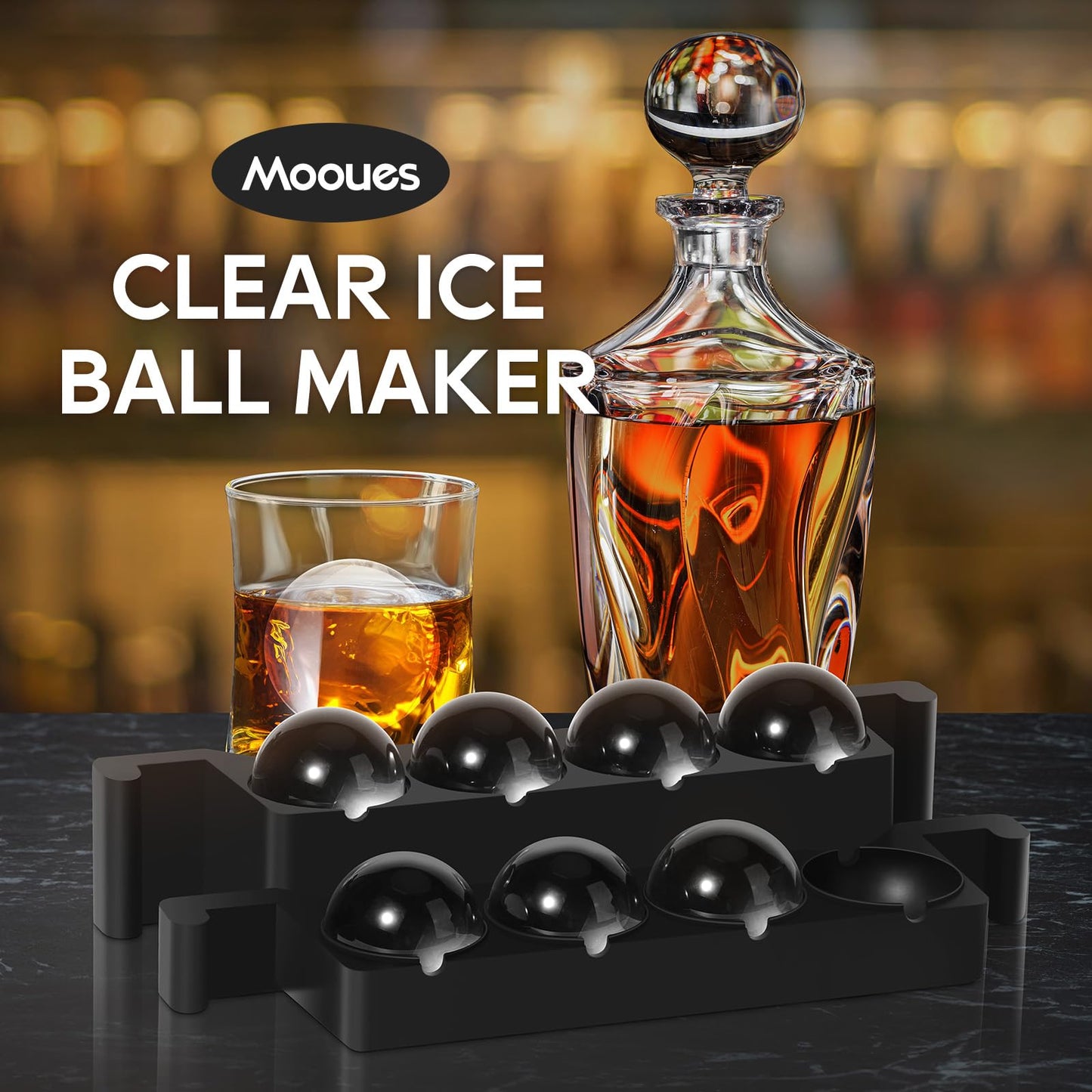 8-Pack Ice Ball Maker – 2 Inch Round Silicone Molds