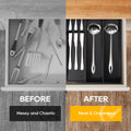 Bamboo Expandable Silverware Drawer Organizer Tray