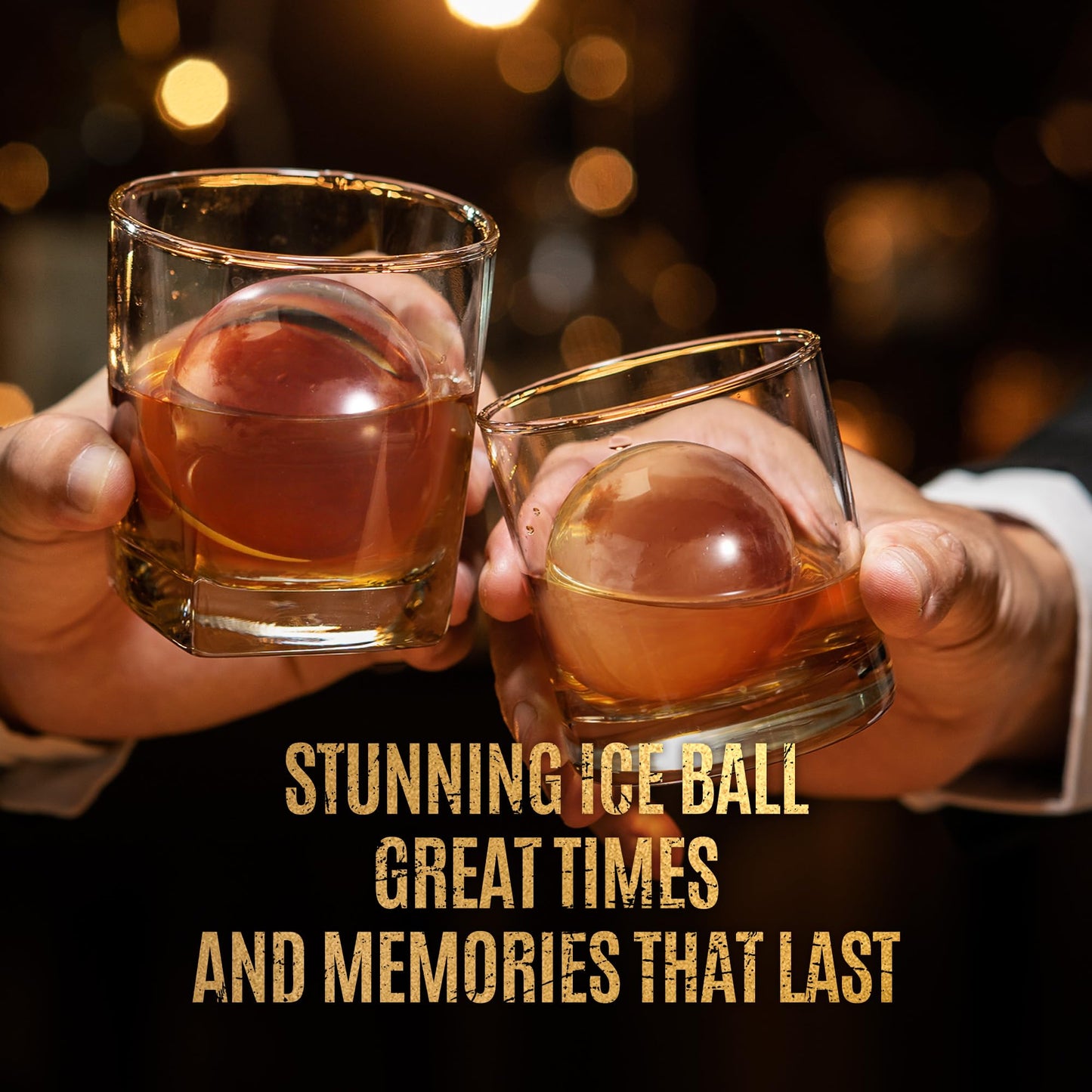 Clear Ice Ball Maker – 2.4″ Round Mold for Whiskey