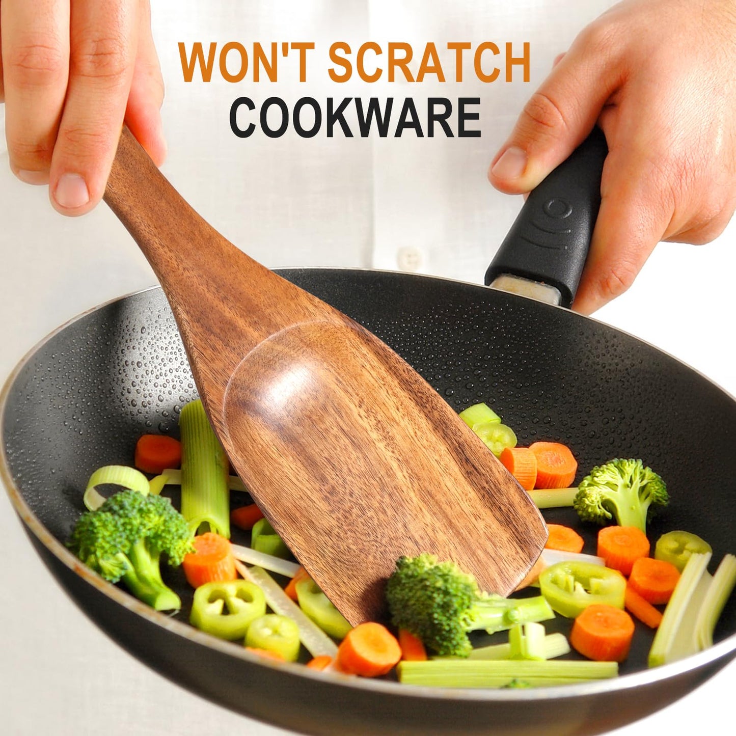 Wooden Spatula – Teak Wood for Cooking, Mixing & Serving