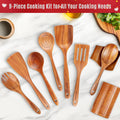 9-Piece Teak Wooden Utensils Set with Spoon Rest – Mother’s Day Limited Edition