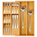 Expandable Bamboo Silverware Drawer Organizer With Removable Dividers