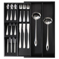 Bamboo Expandable Silverware Drawer Organizer Tray