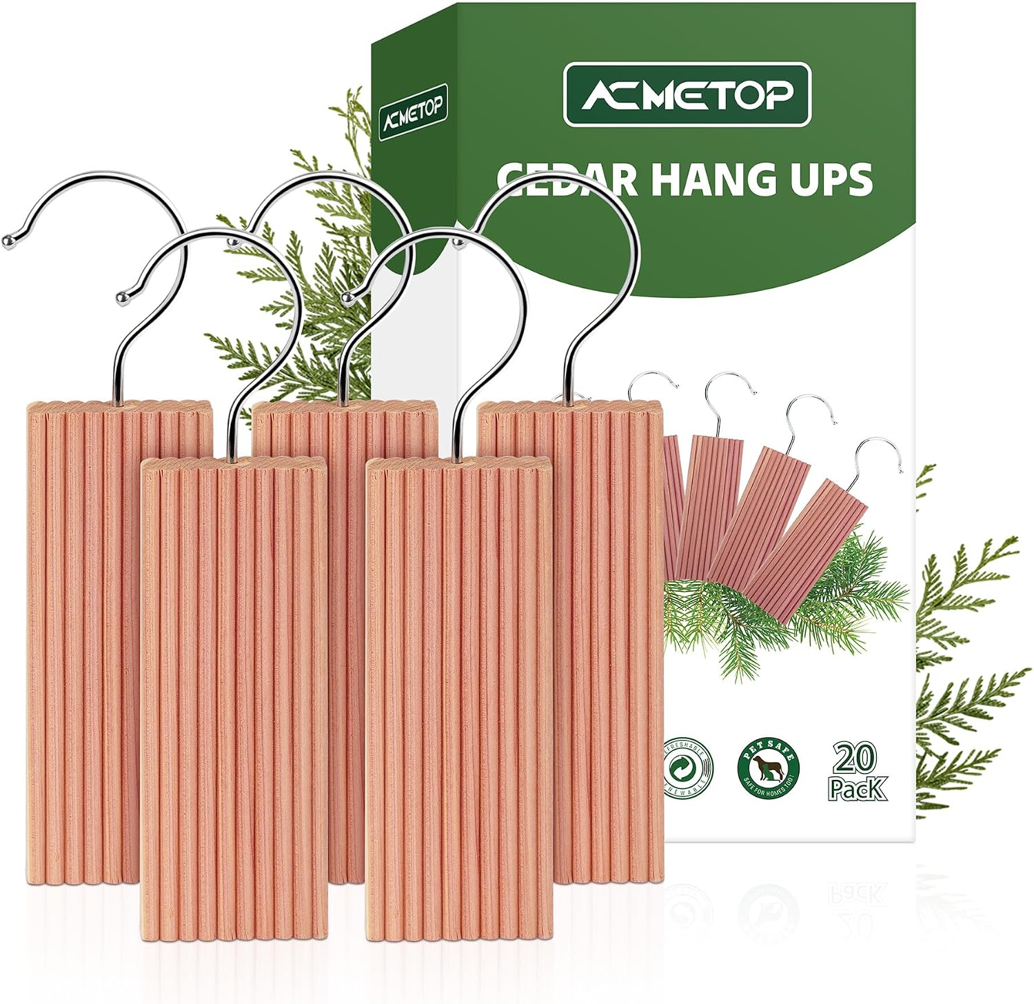 ACMETOP Cedar Closet Blocks — 20-piece set